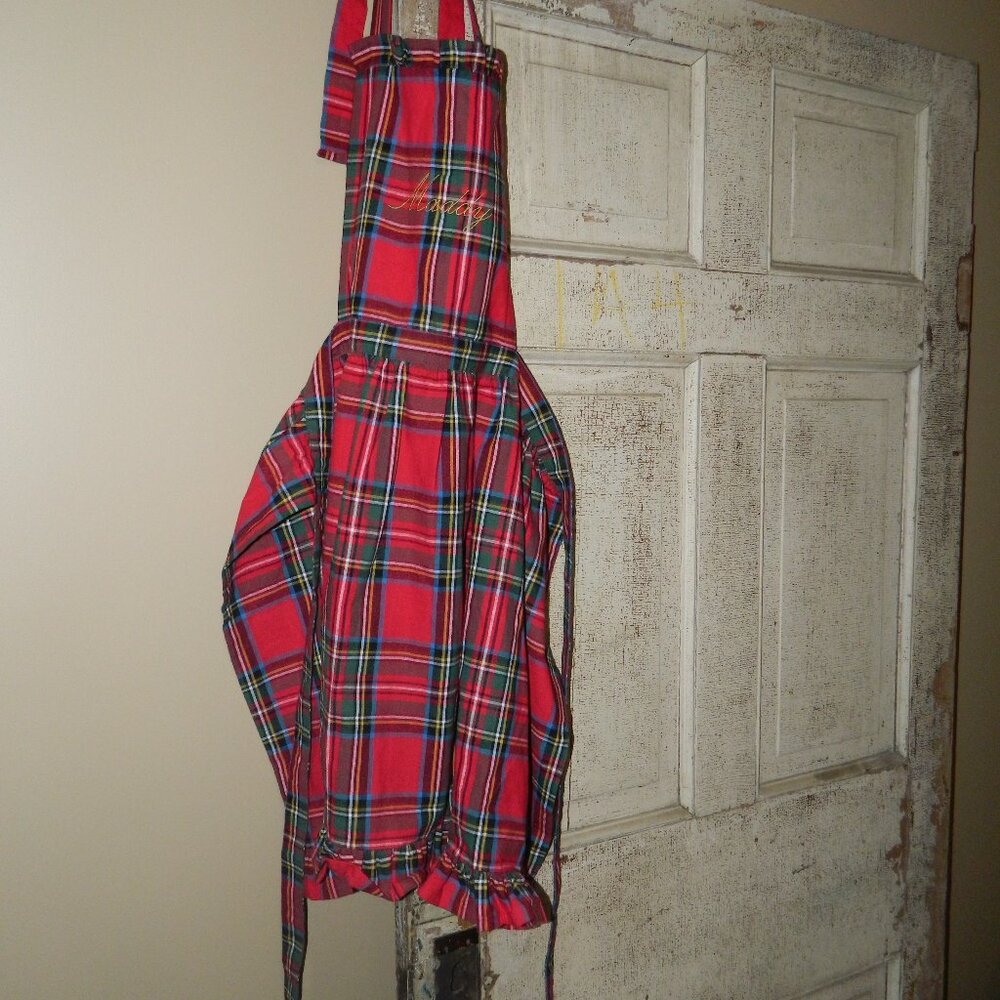 Mark & Graham Tartan Plaid  Ruffle Adult Apron "Maddy" (SS-46)